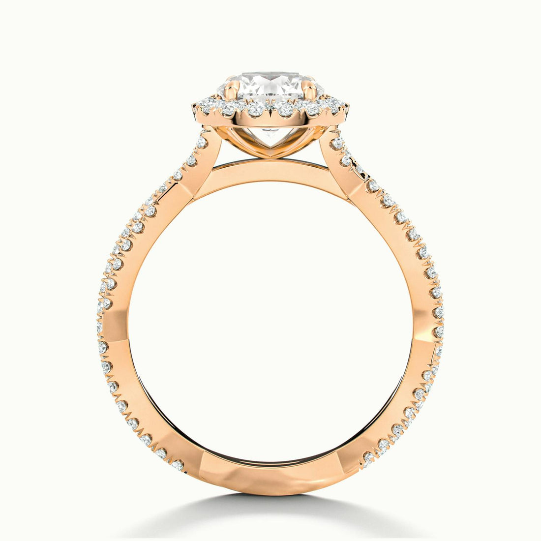 Elarina Infinity Halo Diamond Engagement  Ring