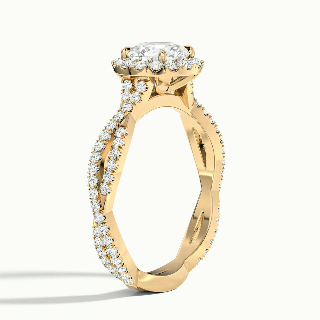 Elarina Infinity Halo Diamond Engagement  Ring