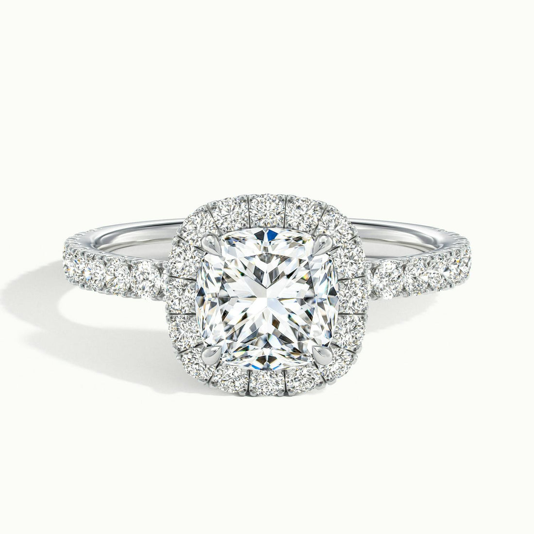 Veloura Cushion Pavé Halo Engagement Ring