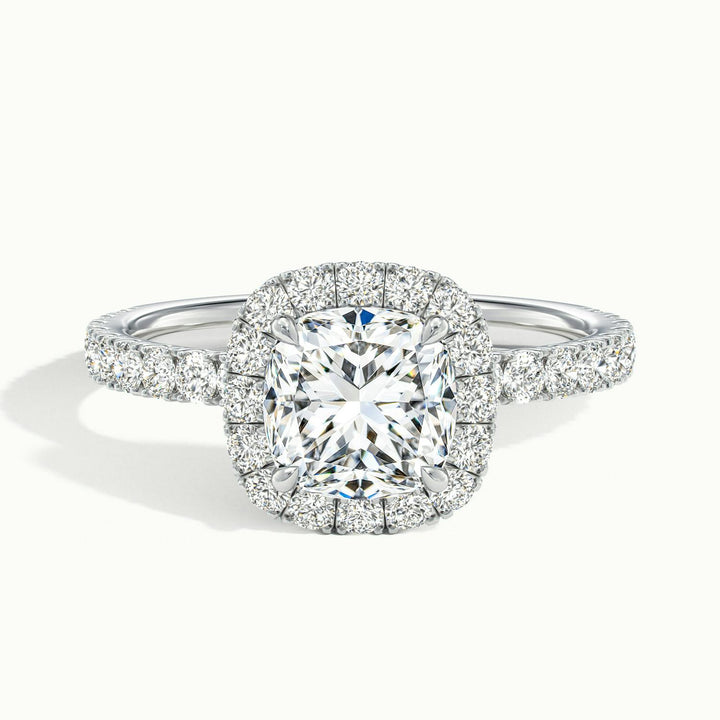 Veloura Cushion Pavé Halo Engagement Ring