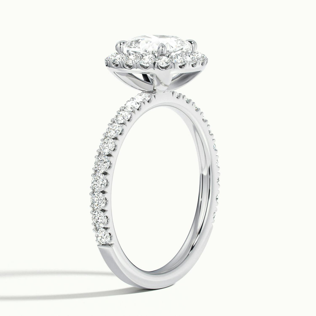 Veloura Cushion Pavé Halo Engagement Ring