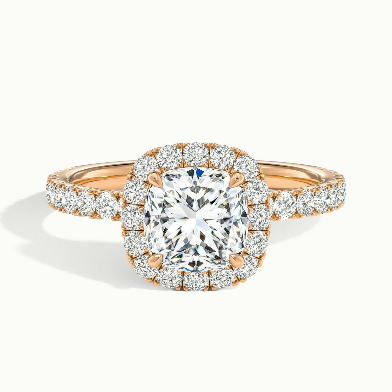 Veloura Cushion Pavé Halo Engagement Ring