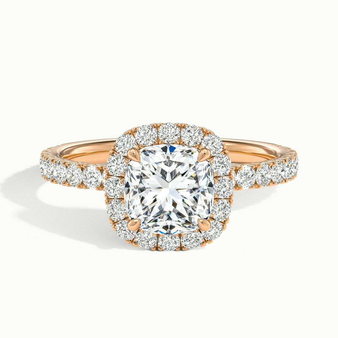 Veloura Cushion Pavé Halo Engagement Ring