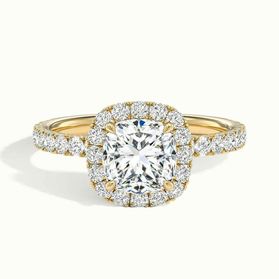 Veloura Cushion Pavé Halo Engagement Ring