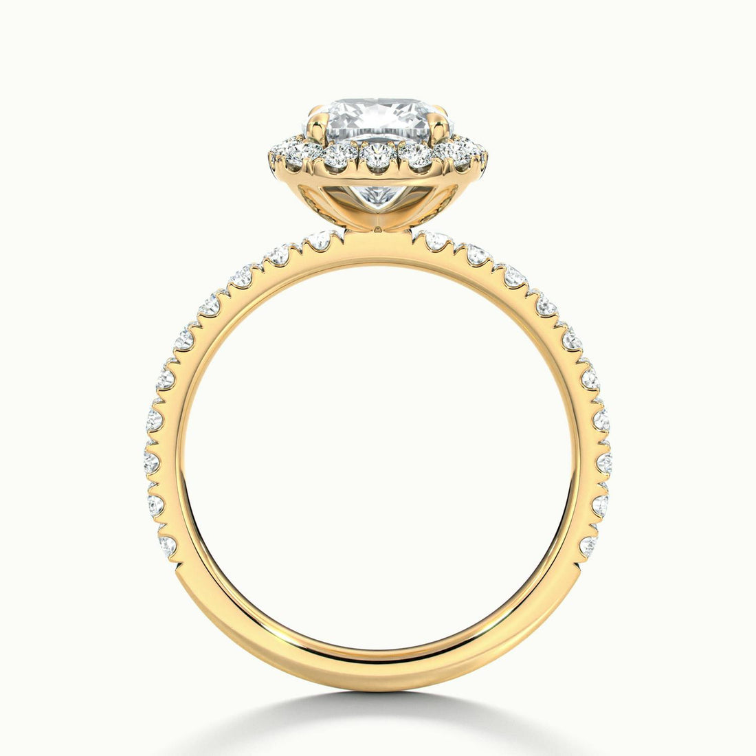 Veloura Cushion Pavé Halo Engagement Ring