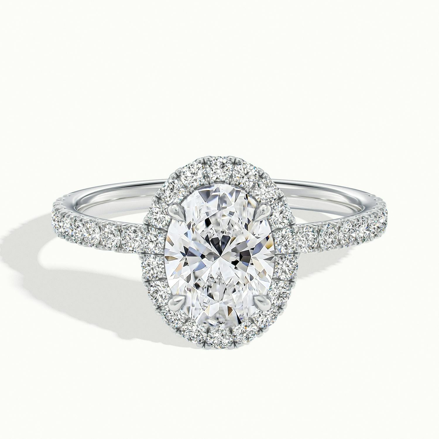 Veloura Oval Pavé Halo Engagement Ring
