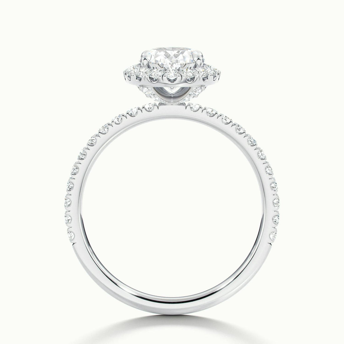 Veloura Oval Pavé Halo Engagement Ring