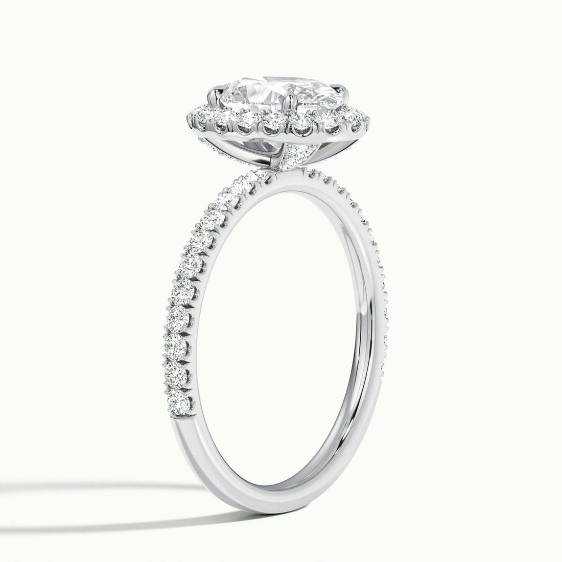 Veloura Oval Pavé Halo Engagement Ring