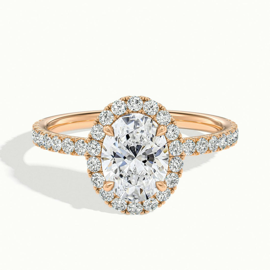 Veloura Oval Pavé Halo Engagement Ring