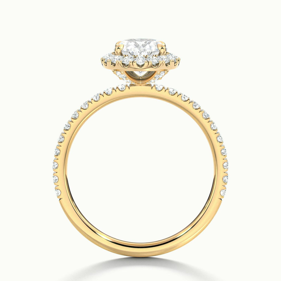 Veloura Oval Pavé Halo Engagement Ring