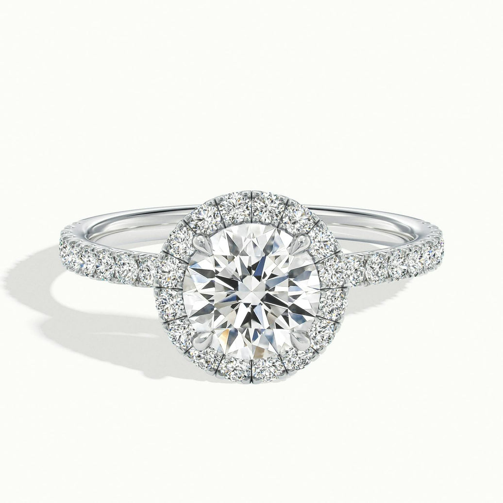 Veloura Round Pavé Halo Engagement Ring
