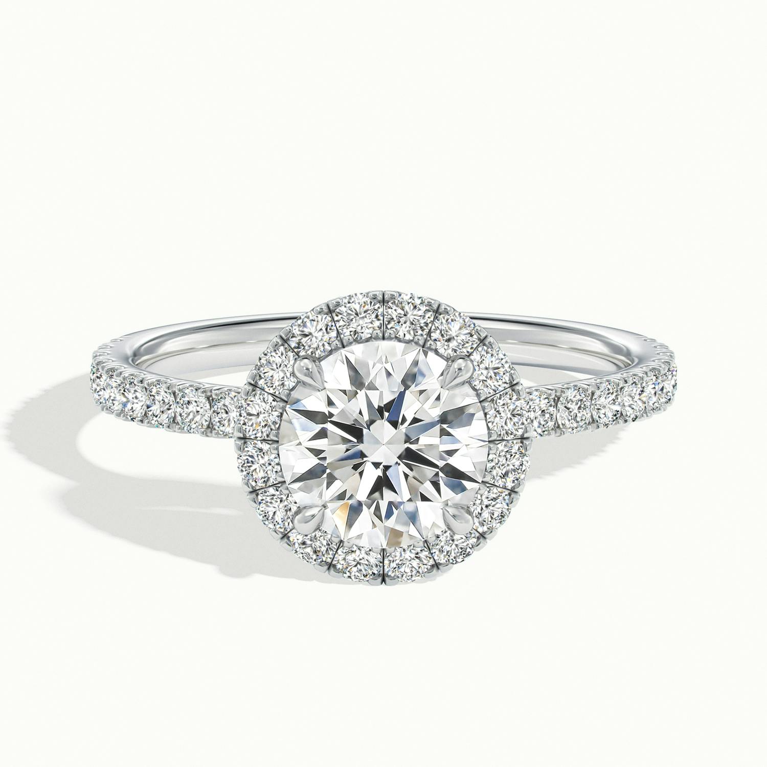 Veloura Round Pavé Halo Engagement Ring