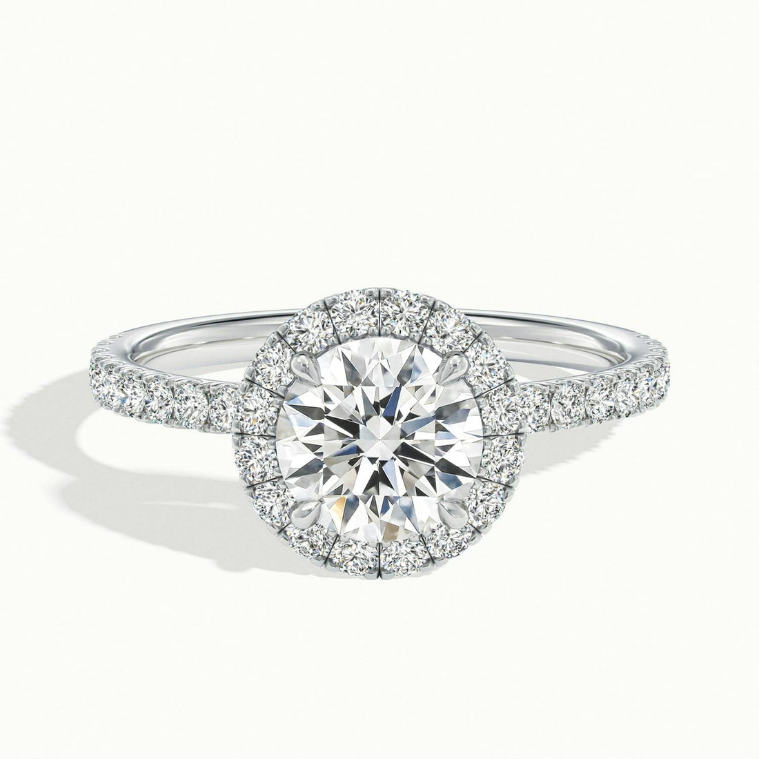 Veloura Round Pavé Halo Engagement Ring