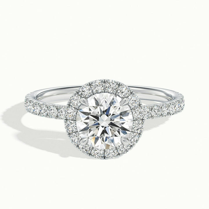 Veloura Round Pavé Halo Engagement Ring