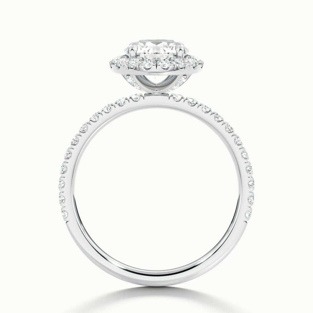 Veloura Round Pavé Halo Engagement Ring