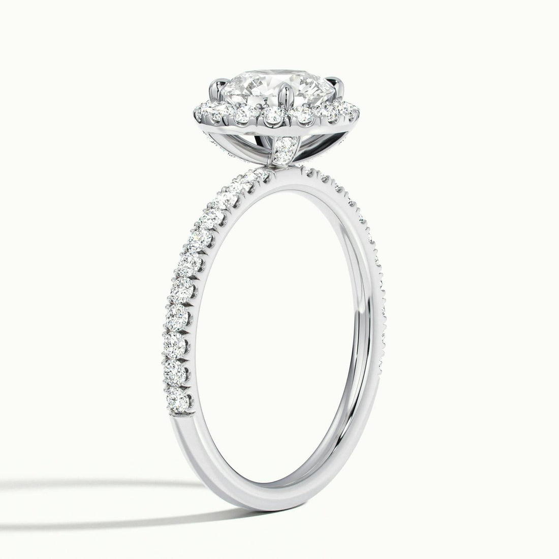 Veloura Round Pavé Halo Engagement Ring