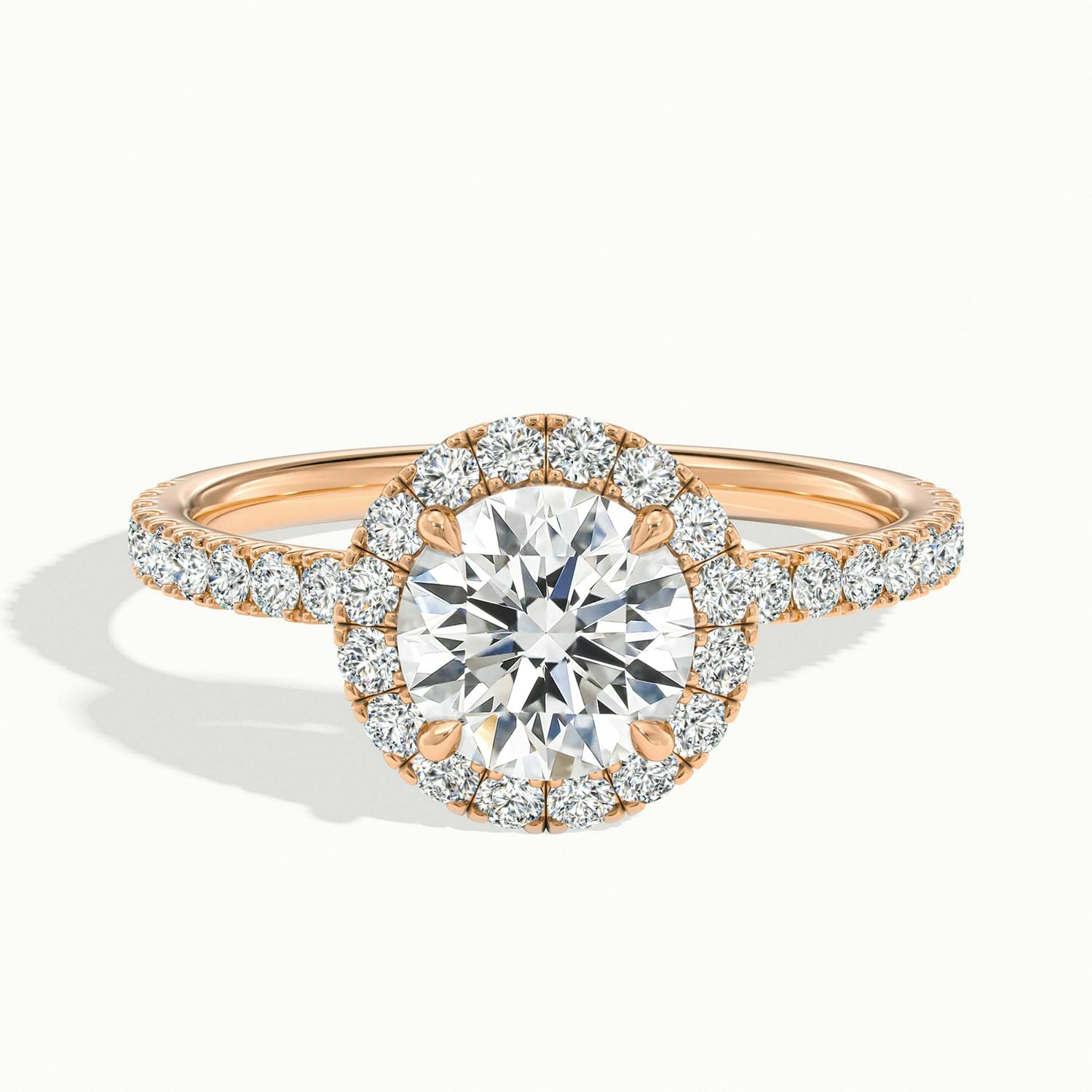 Veloura Round Pavé Halo Engagement Ring
