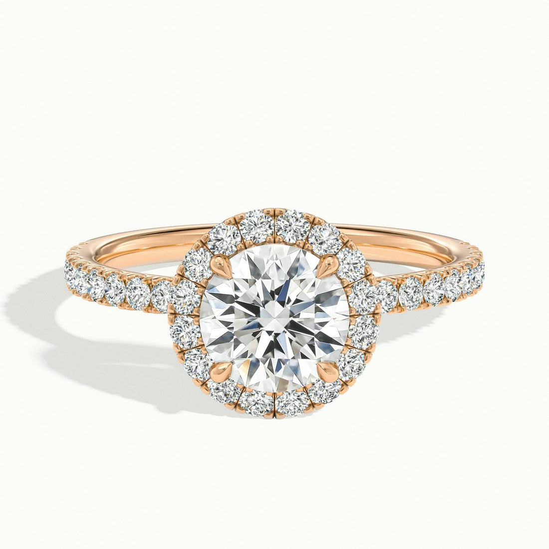 Veloura Round Pavé Halo Engagement Ring