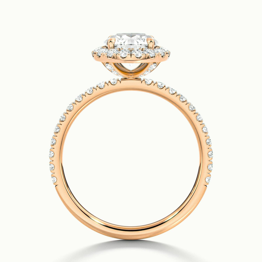 Veloura Round Pavé Halo Engagement Ring