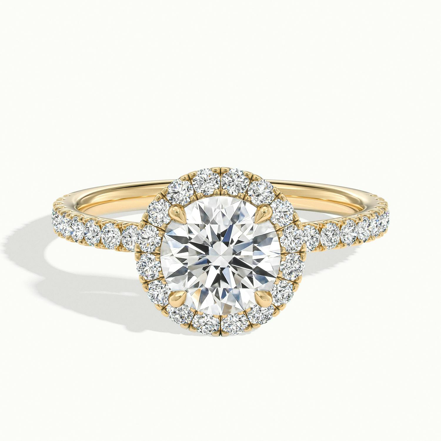 Veloura Round Pavé Halo Engagement Ring