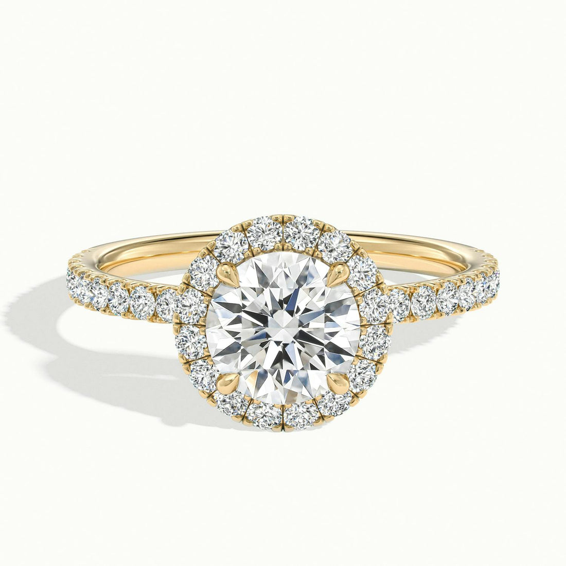Veloura Round Pavé Halo Engagement Ring