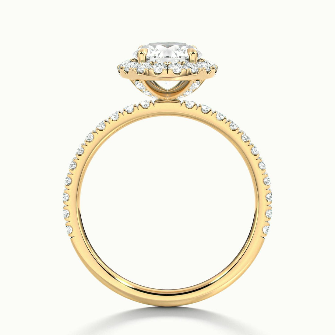 Veloura Round Pavé Halo Engagement Ring