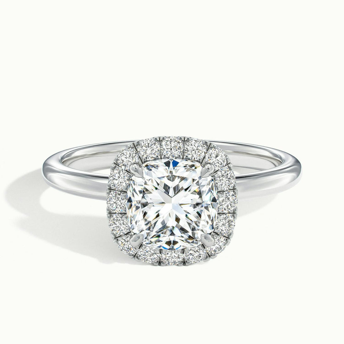 Asteria Cushion Halo Engagement Ring