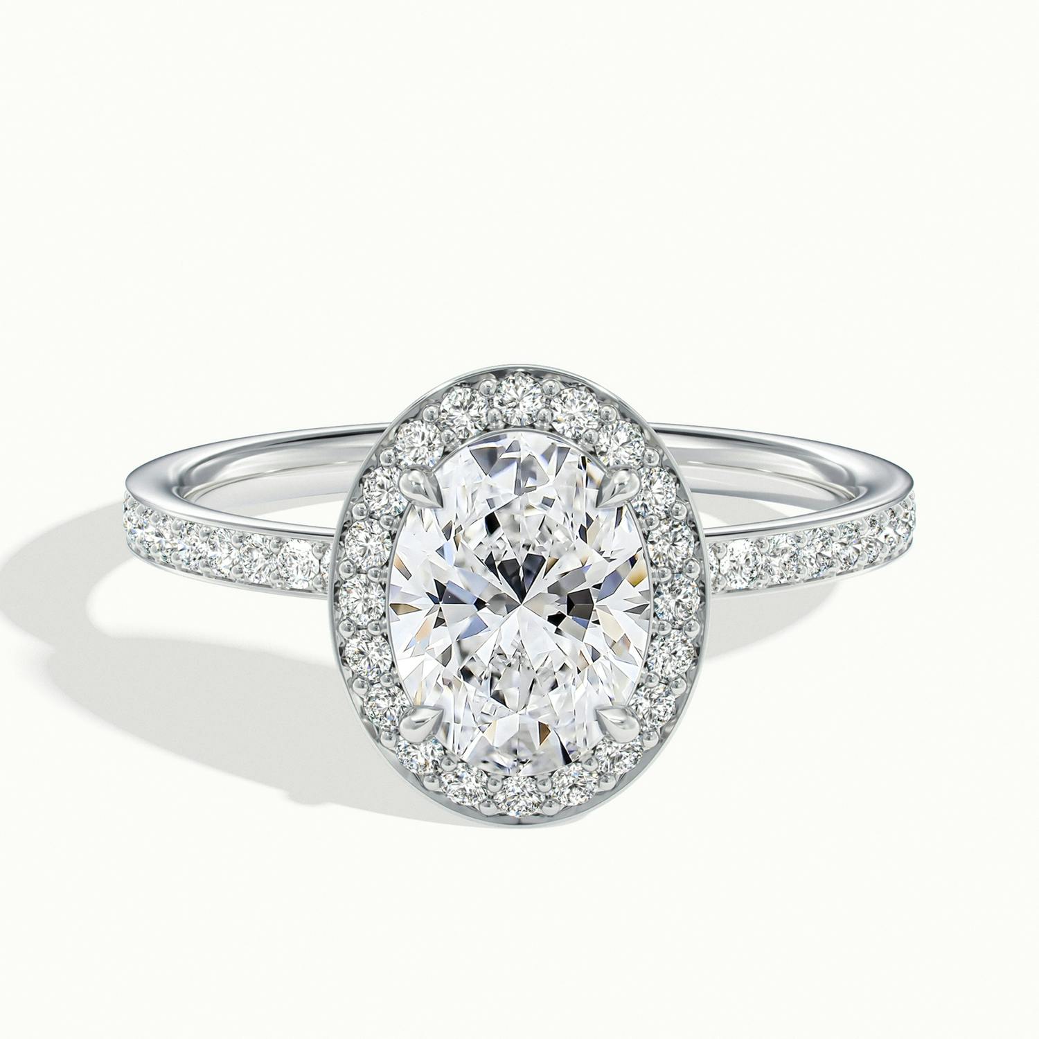 Oriana Oval Pavé Halo Engagement Ring