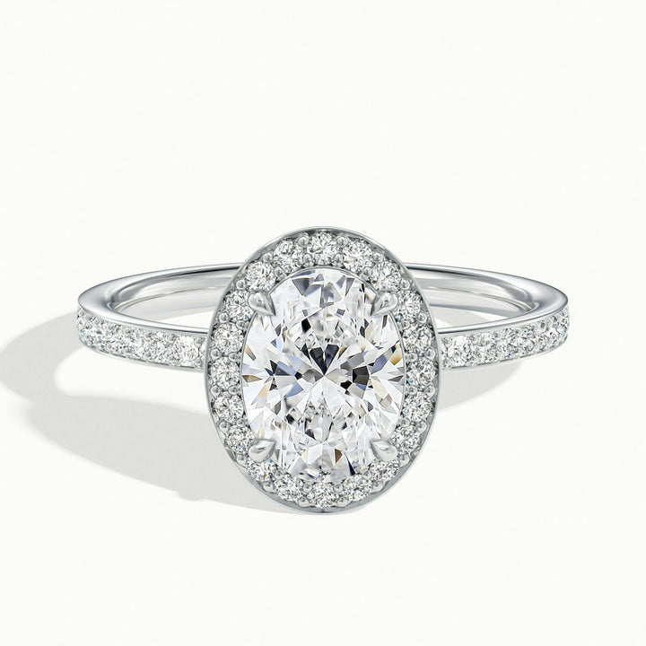 Oriana Oval Pavé Halo Engagement Ring