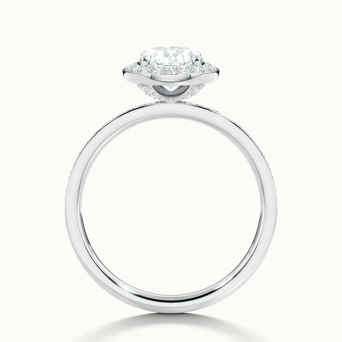 Oriana Oval Pavé Halo Engagement Ring