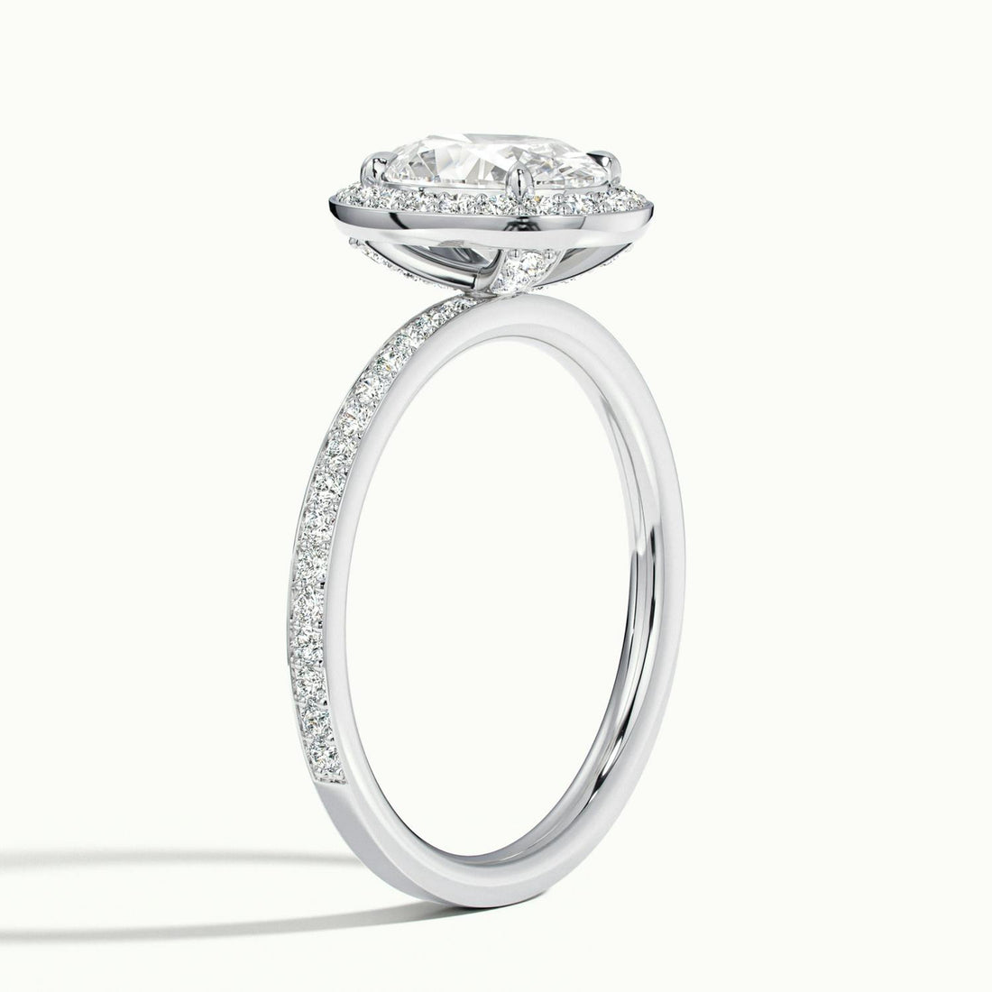 Oriana Oval Pavé Halo Engagement Ring