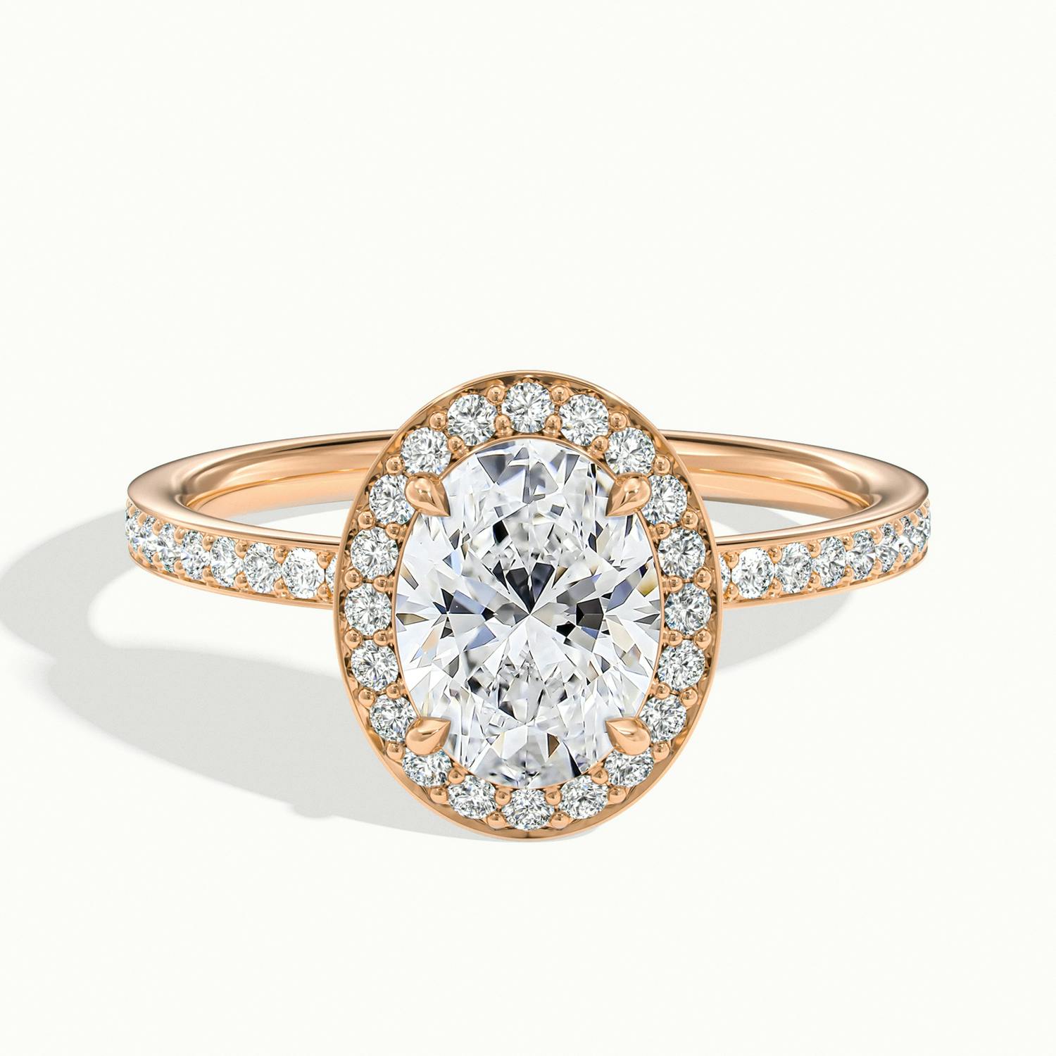 Oriana Oval Pavé Halo Engagement Ring