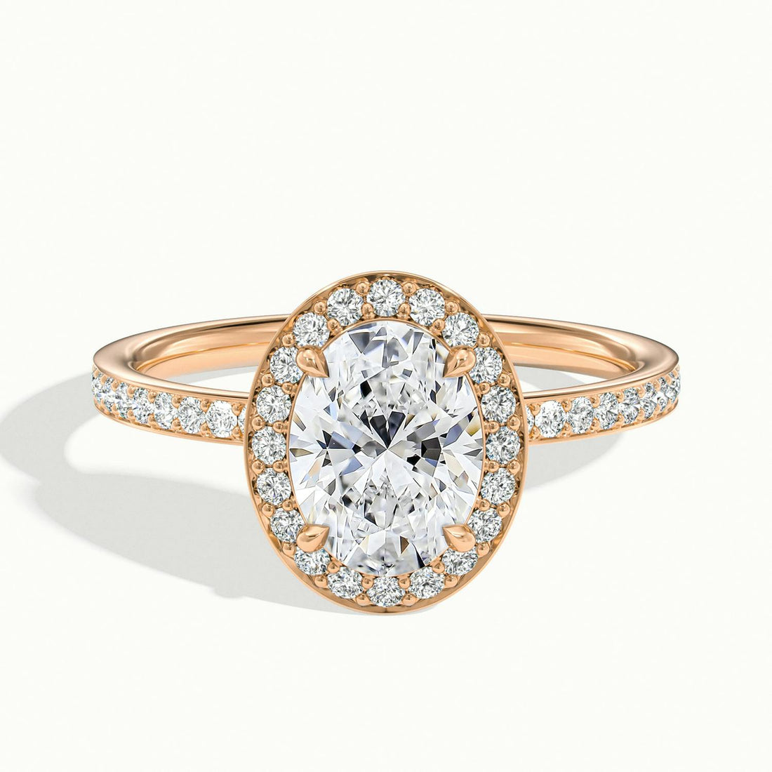 Oriana Oval Pavé Halo Engagement Ring