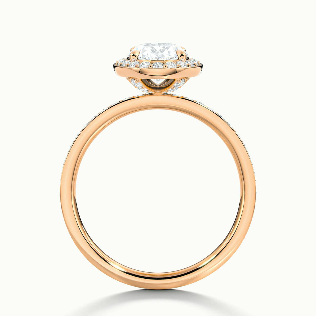 Oriana Oval Pavé Halo Engagement Ring
