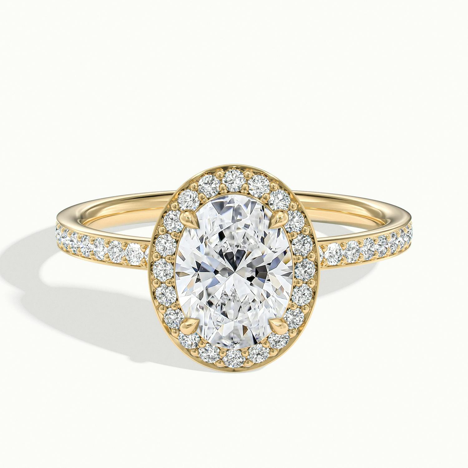 Oriana Oval Pavé Halo Engagement Ring