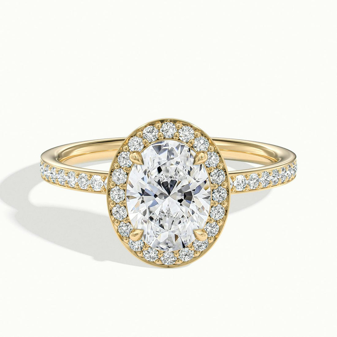 Oriana Oval Pavé Halo Engagement Ring