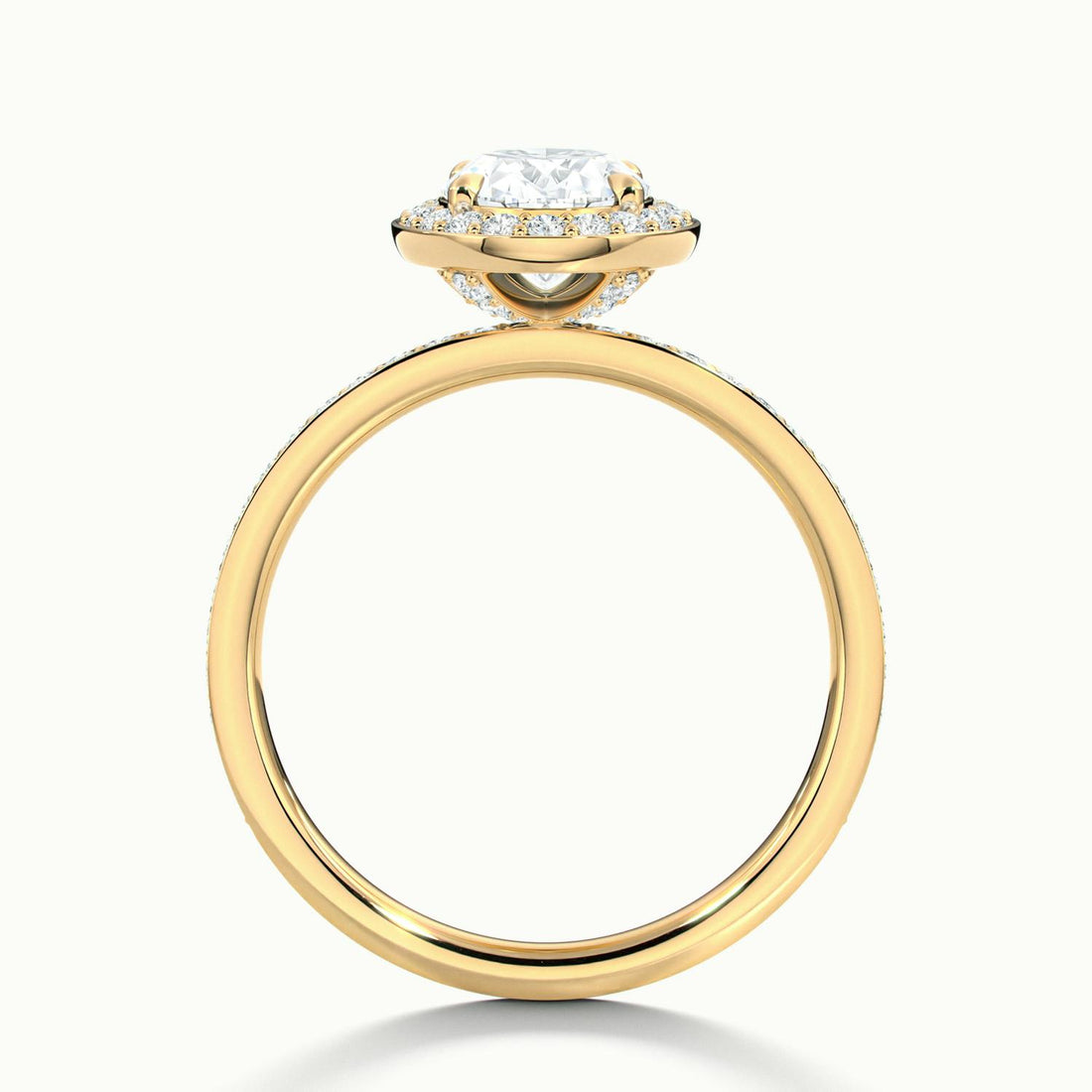 Oriana Oval Pavé Halo Engagement Ring