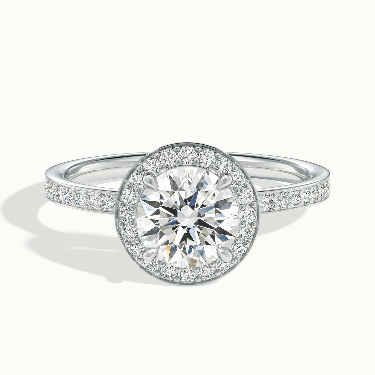 Oriana Round Pavé Halo Engagement Ring