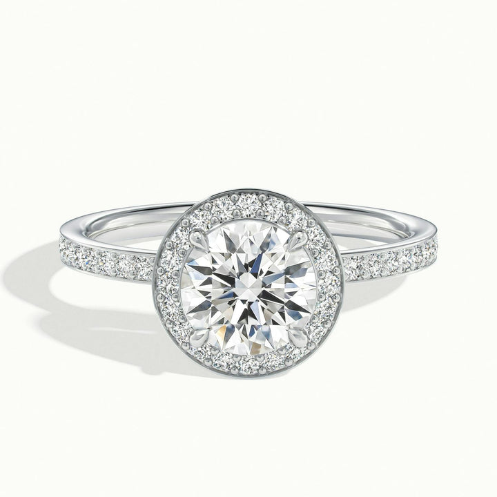 Oriana Round Pavé Halo Engagement Ring