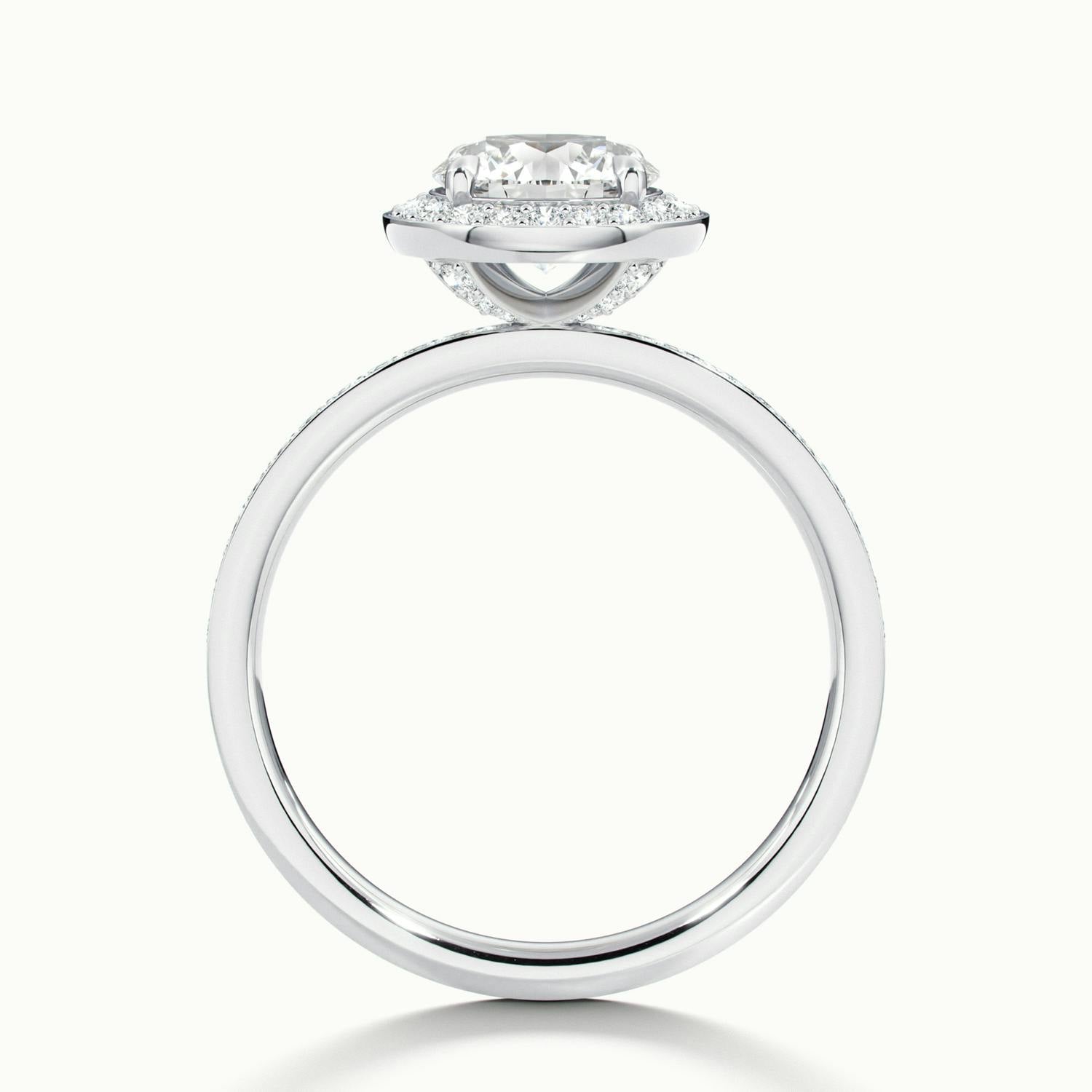 Oriana Round Pavé Halo Engagement Ring