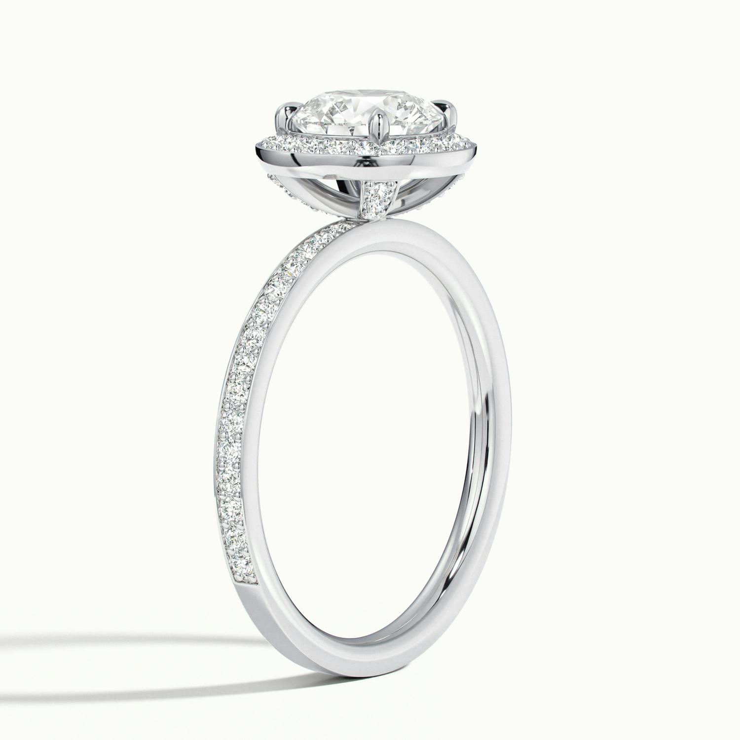 Oriana Round Pavé Halo Engagement Ring