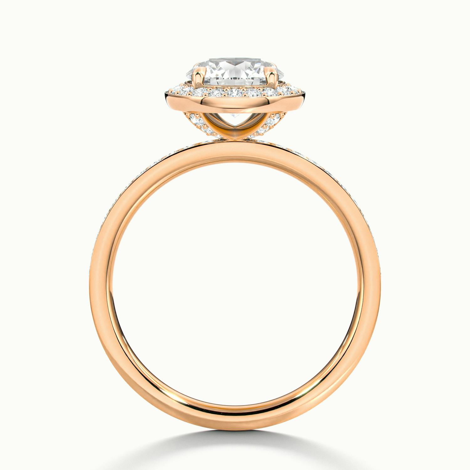 Oriana Round Pavé Halo Engagement Ring