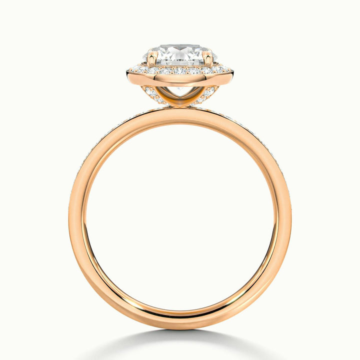 Oriana Round Pavé Halo Engagement Ring