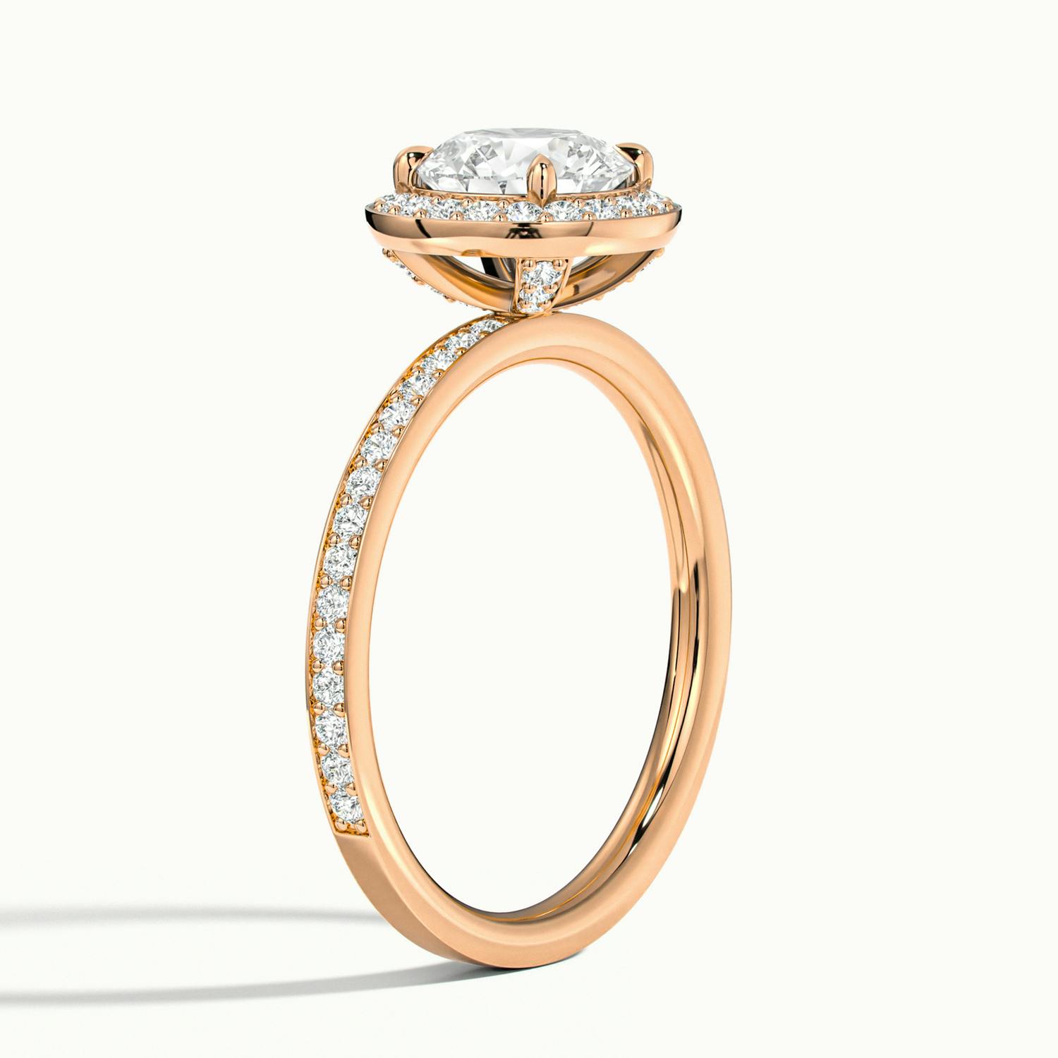 Oriana Round Pavé Halo Engagement Ring