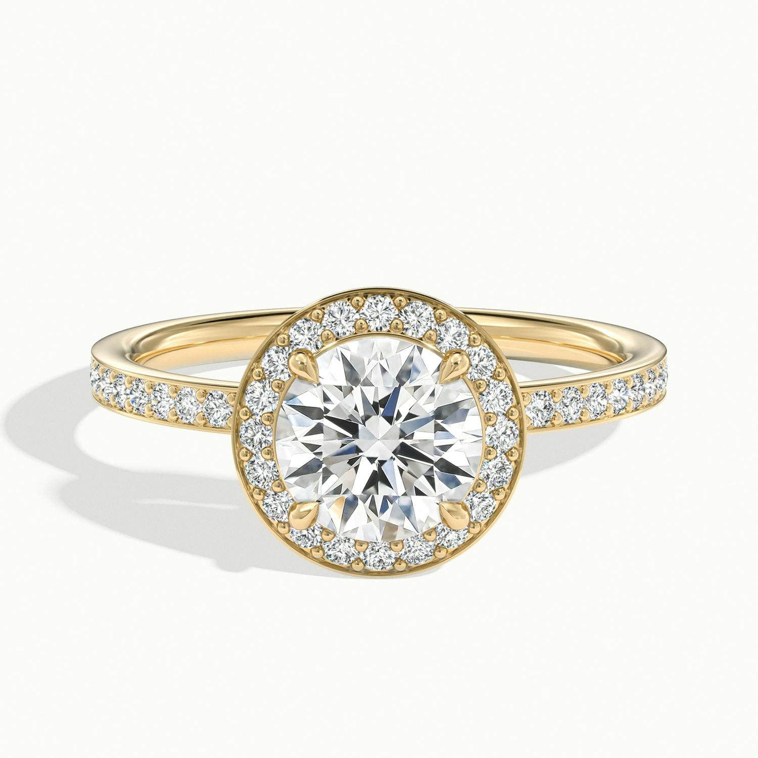 Oriana Round Pavé Halo Engagement Ring