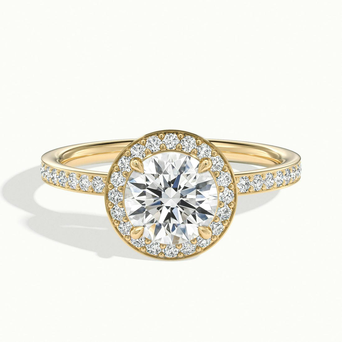 Oriana Round Pavé Halo Engagement Ring
