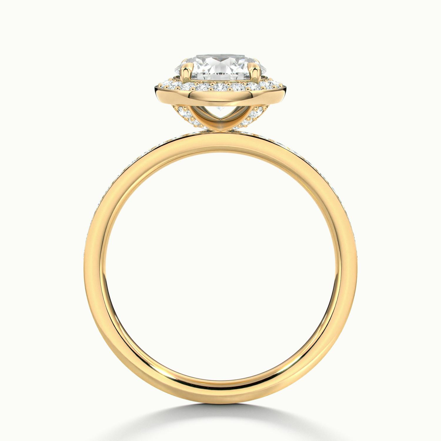Oriana Round Pavé Halo Engagement Ring