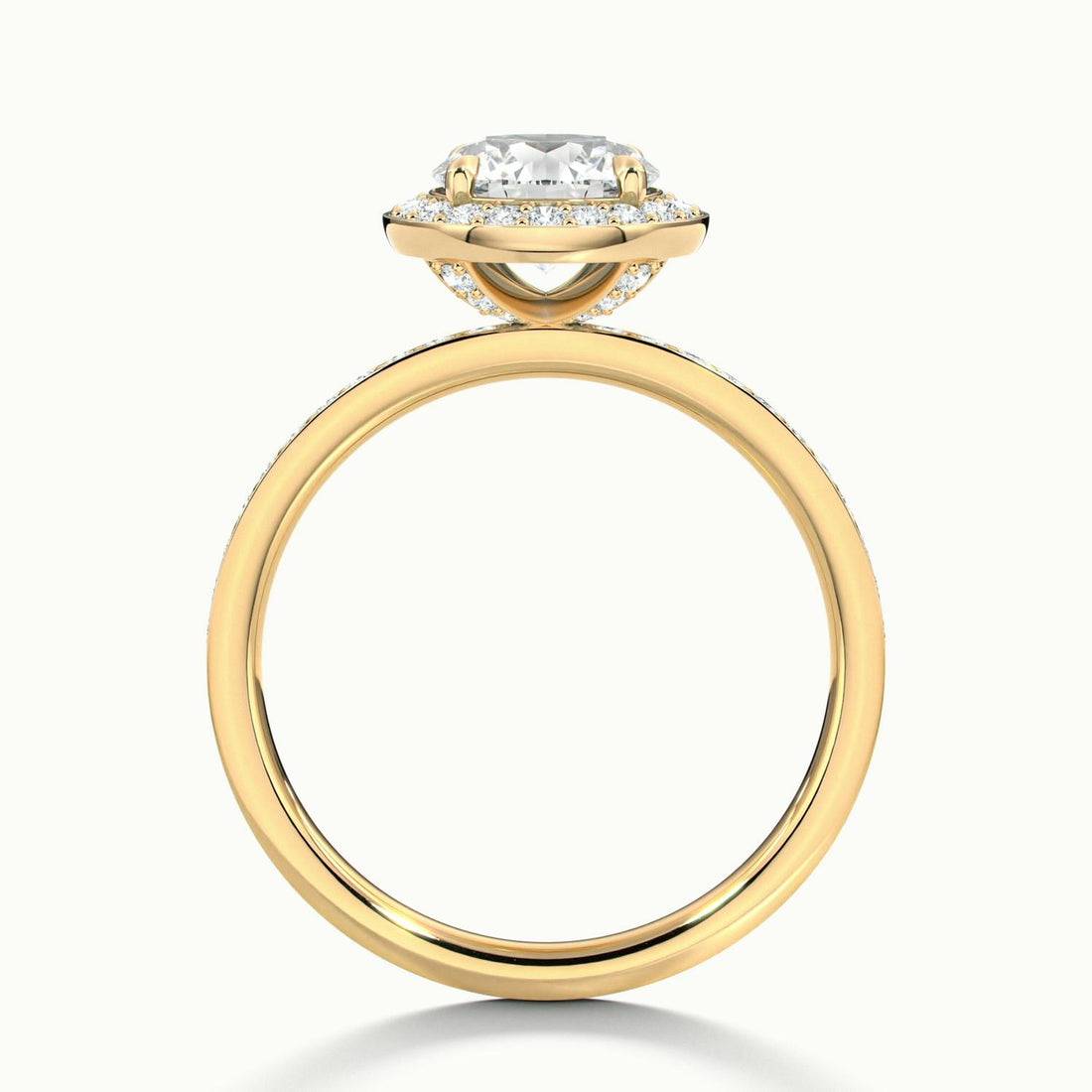 Oriana Round Pavé Halo Engagement Ring