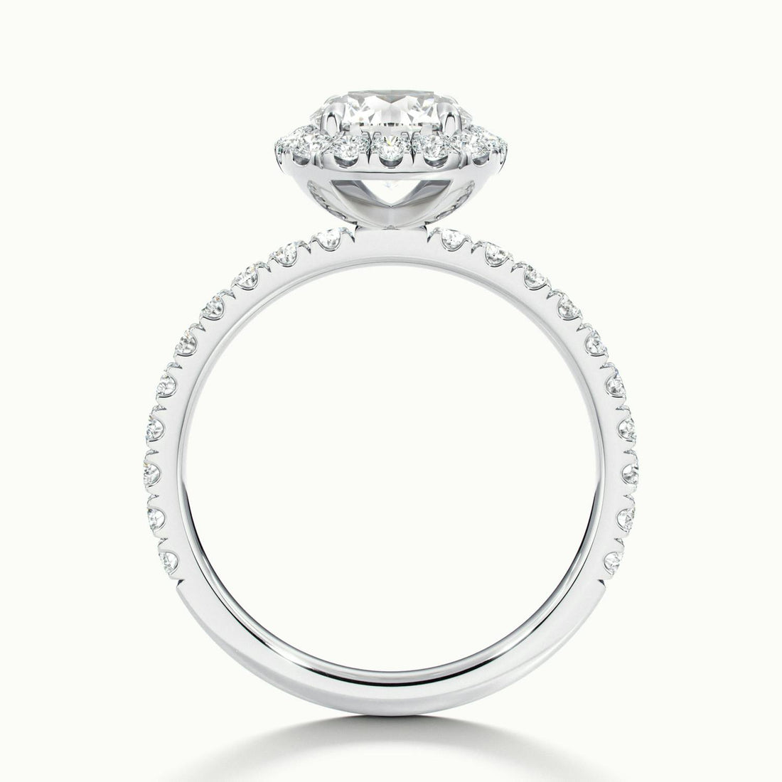 Estoria Round Pavé Halo Engagement Ring