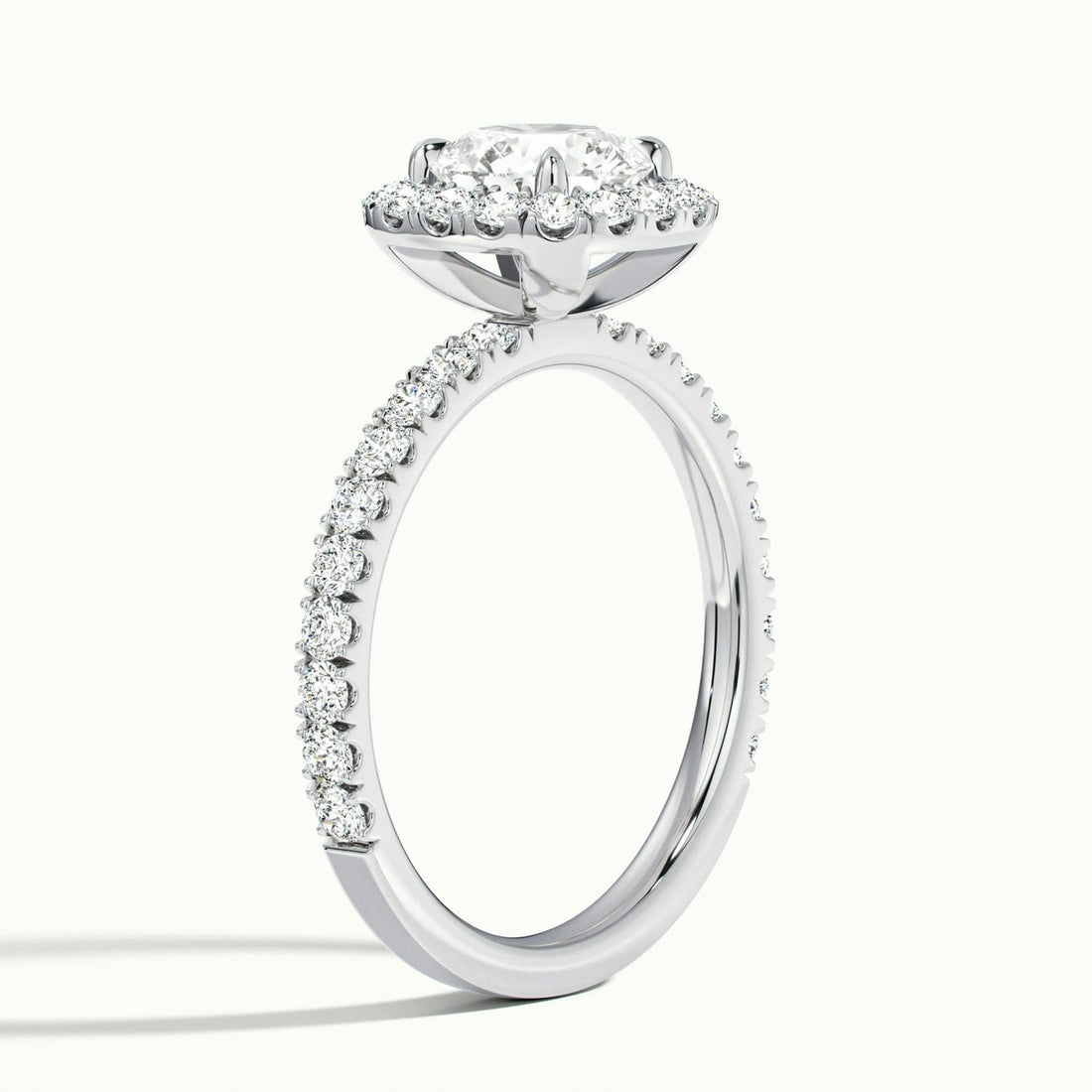 Estoria Round Pavé Halo Engagement Ring